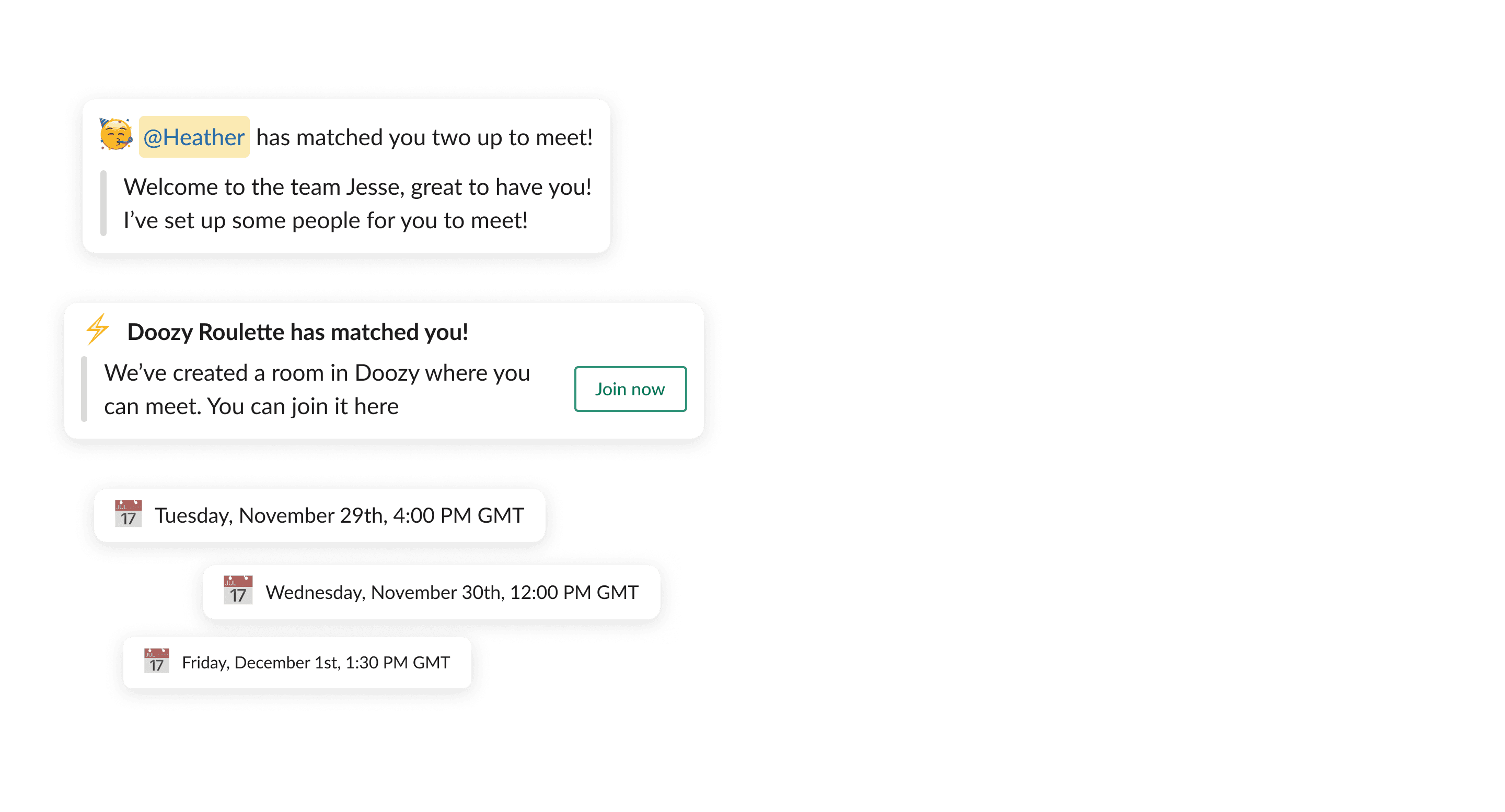 1:1 and Group Coffee Chats for Slack