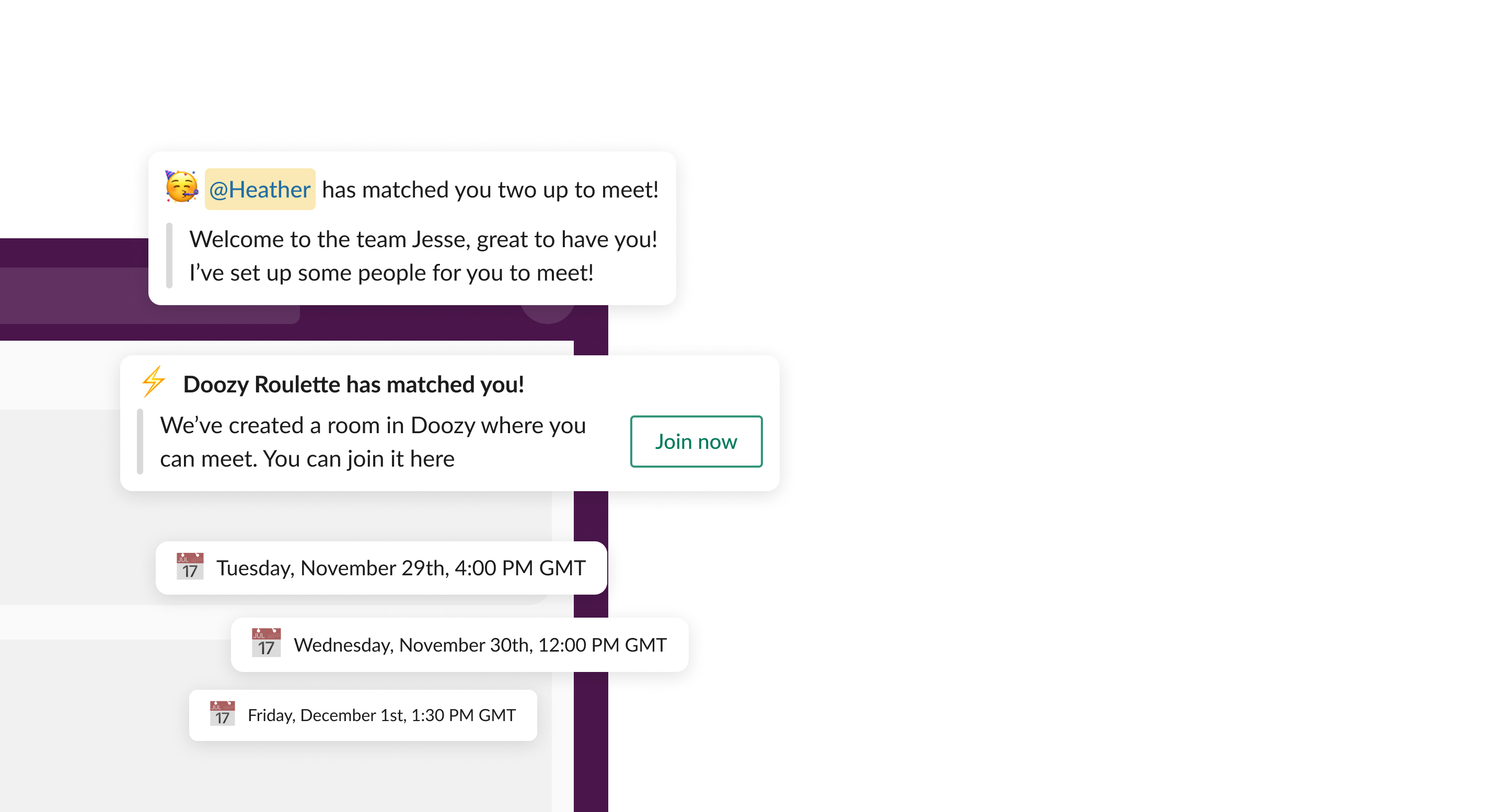 1:1 and Group Coffee Chats for Slack